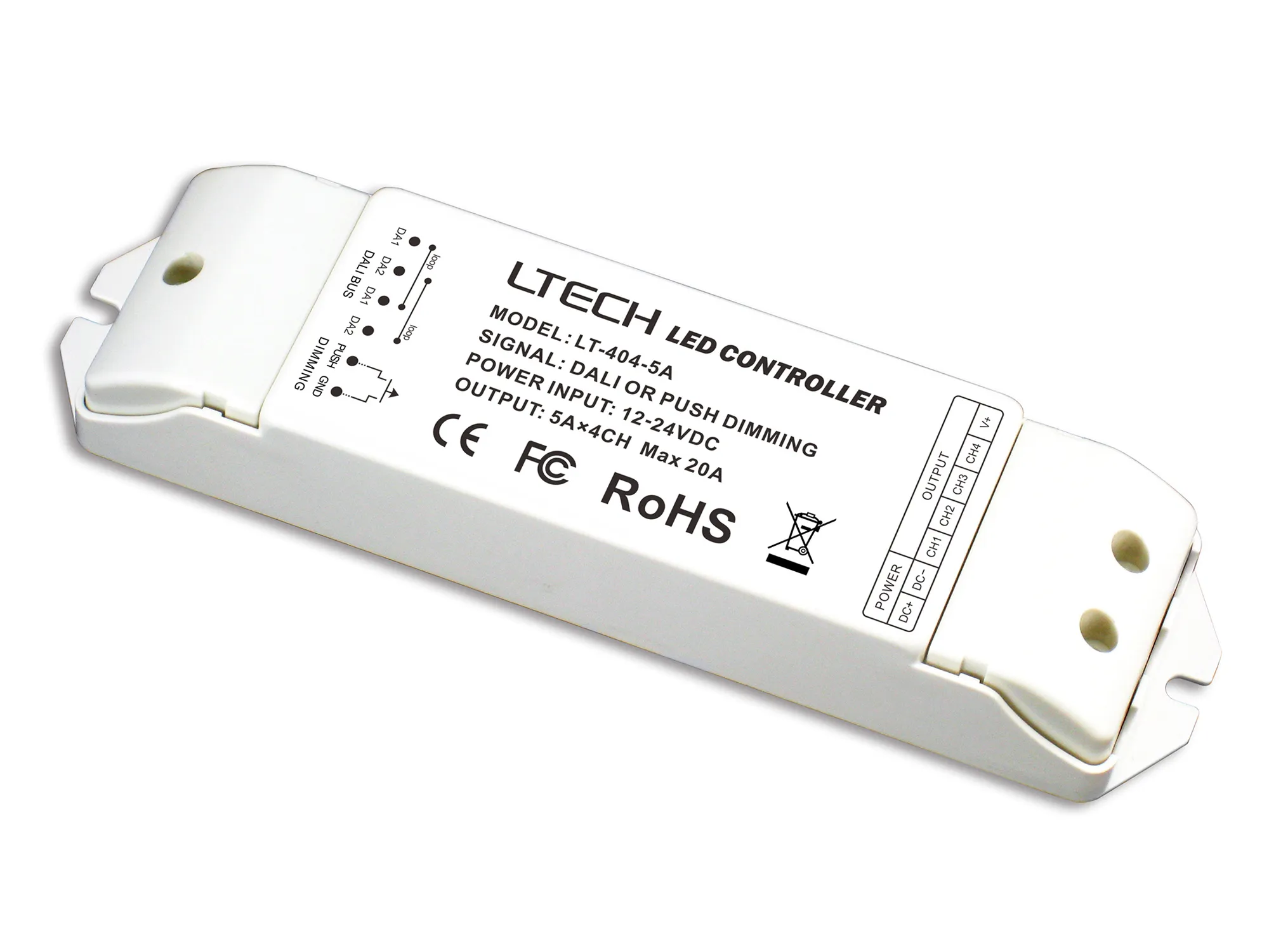 404-5A  4 Channel CV DALI Dimming Driver 12/24V DC